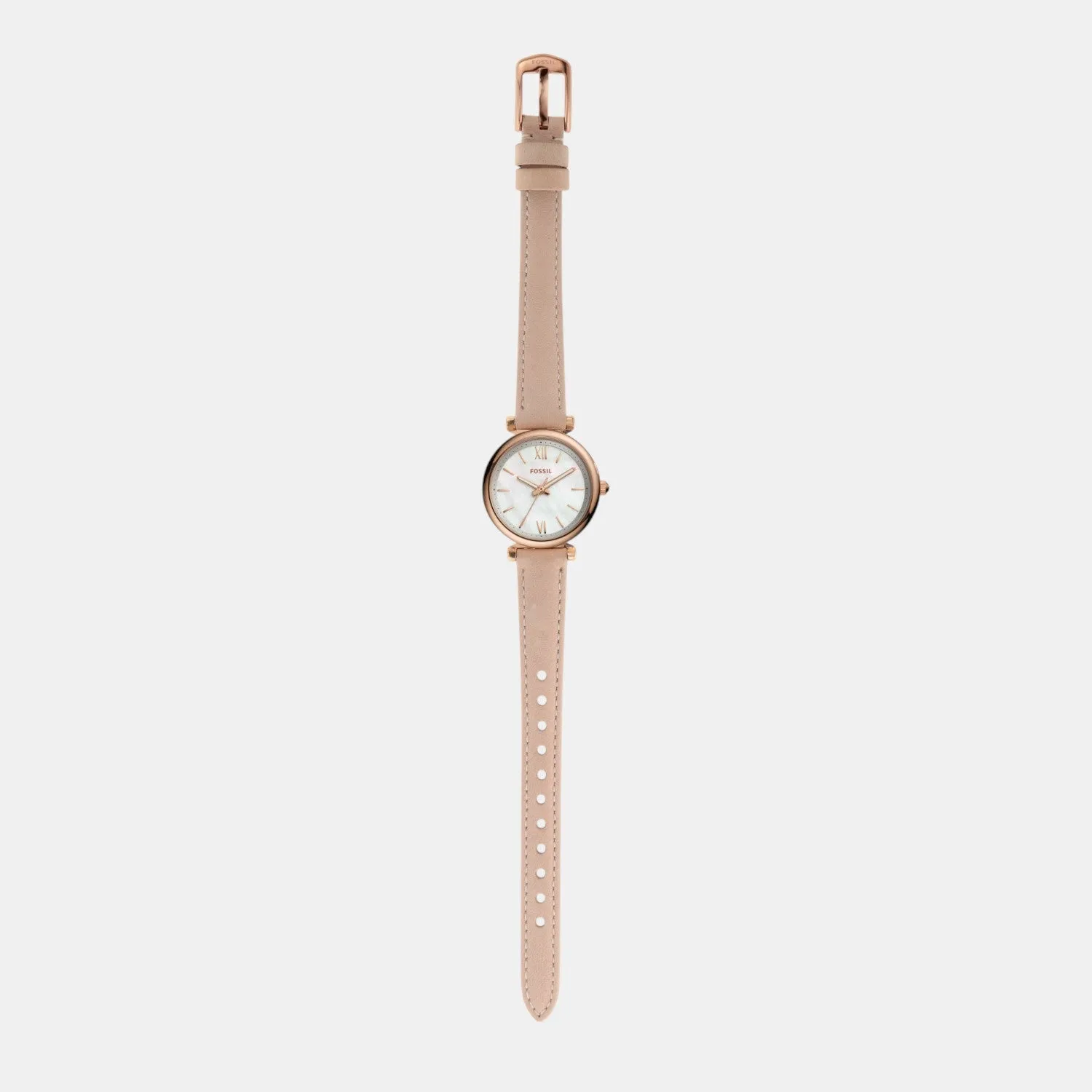 Carlie Women Quartz White Mother Of Pearl Dial Analog Leather Watch ES4699