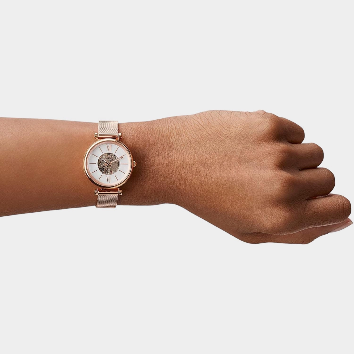 Carlie Women Automatic White Dial Analog Stainless Steel Watch ME3188