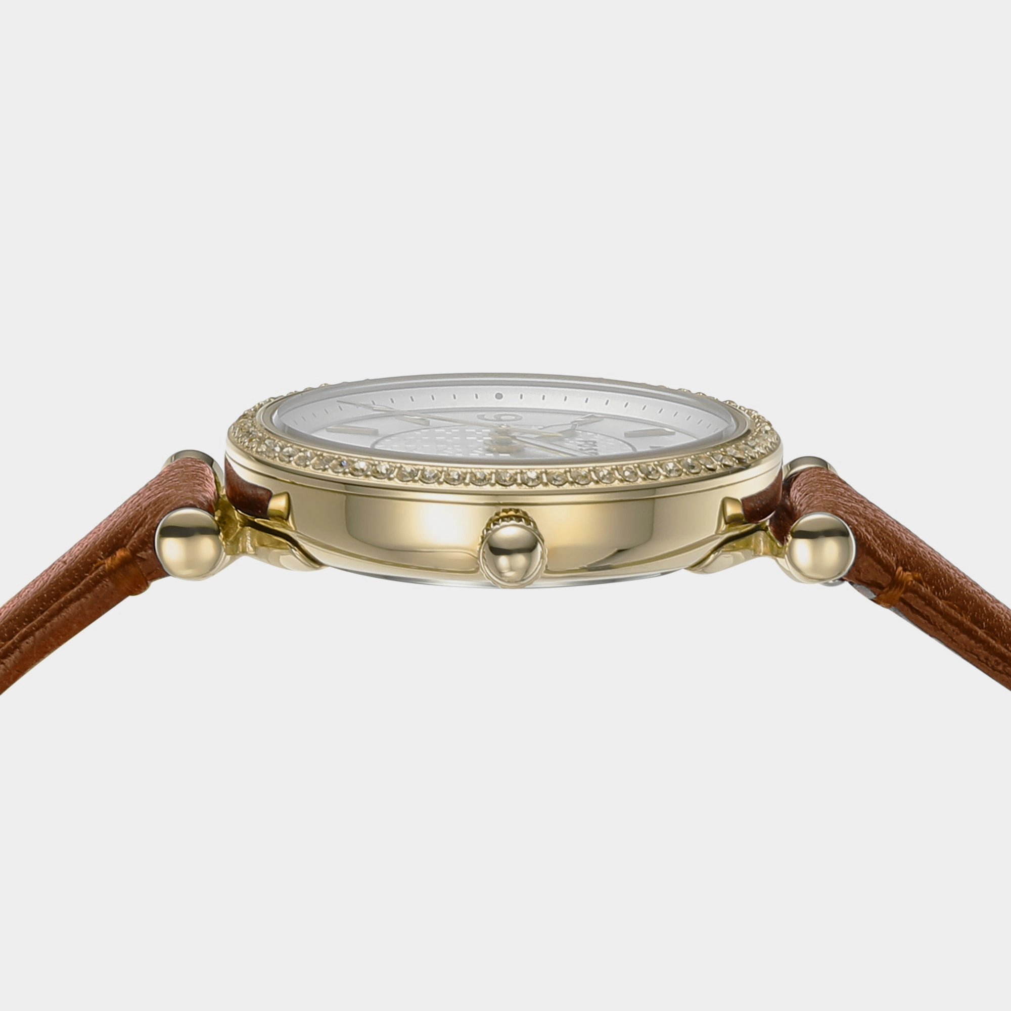 Carlie Women Quartz Silver Dial Analog Leather Watch ES5297