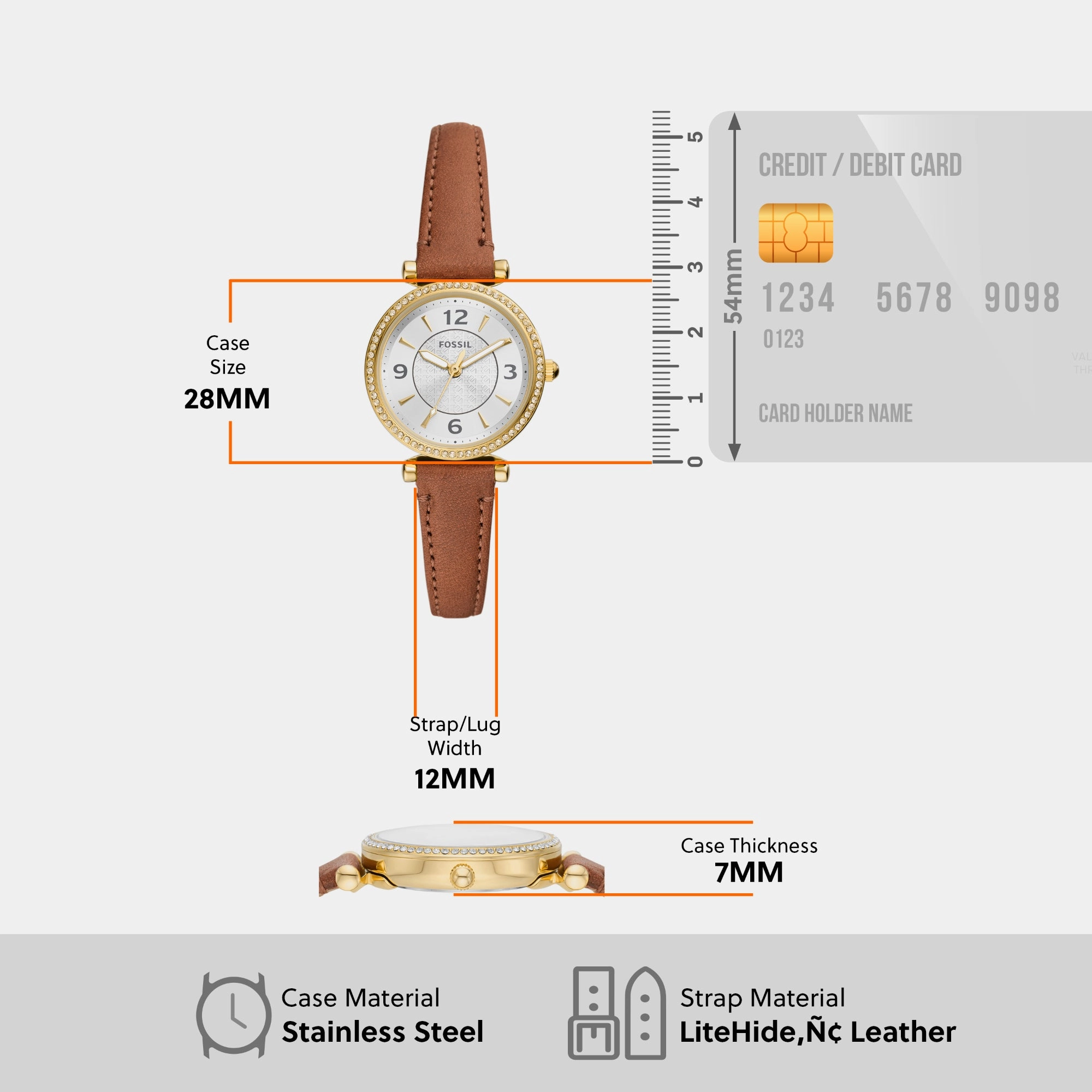 Carlie Women Quartz Silver Dial Analog Leather Watch ES5297