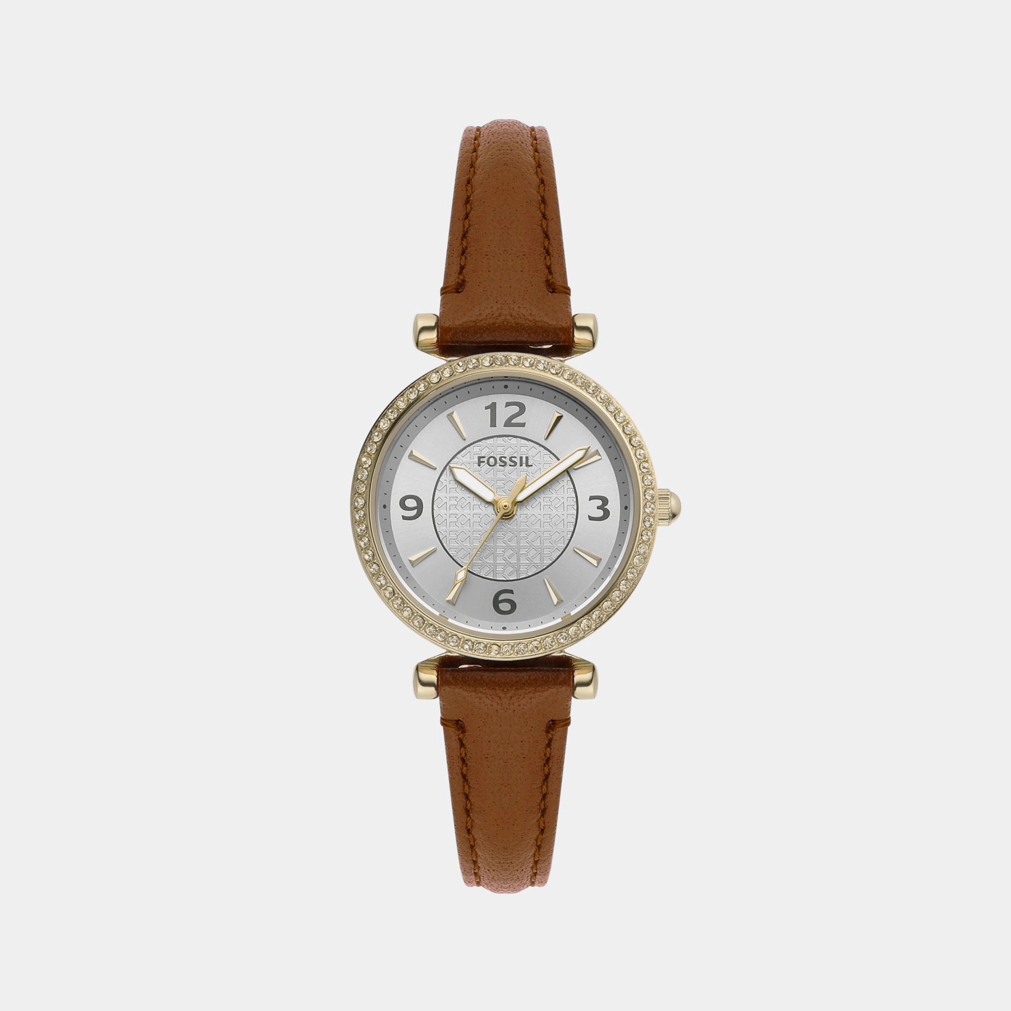 Carlie Women Quartz Silver Dial Analog Leather Watch ES5297