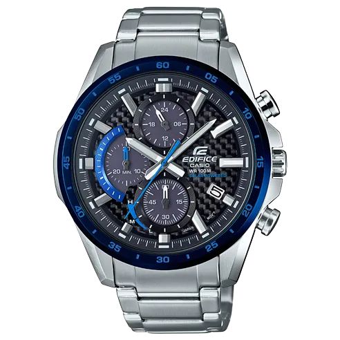 Casio Edifice Chronograph Solar Powered Carbon Dial Watch EQS900DB-2A