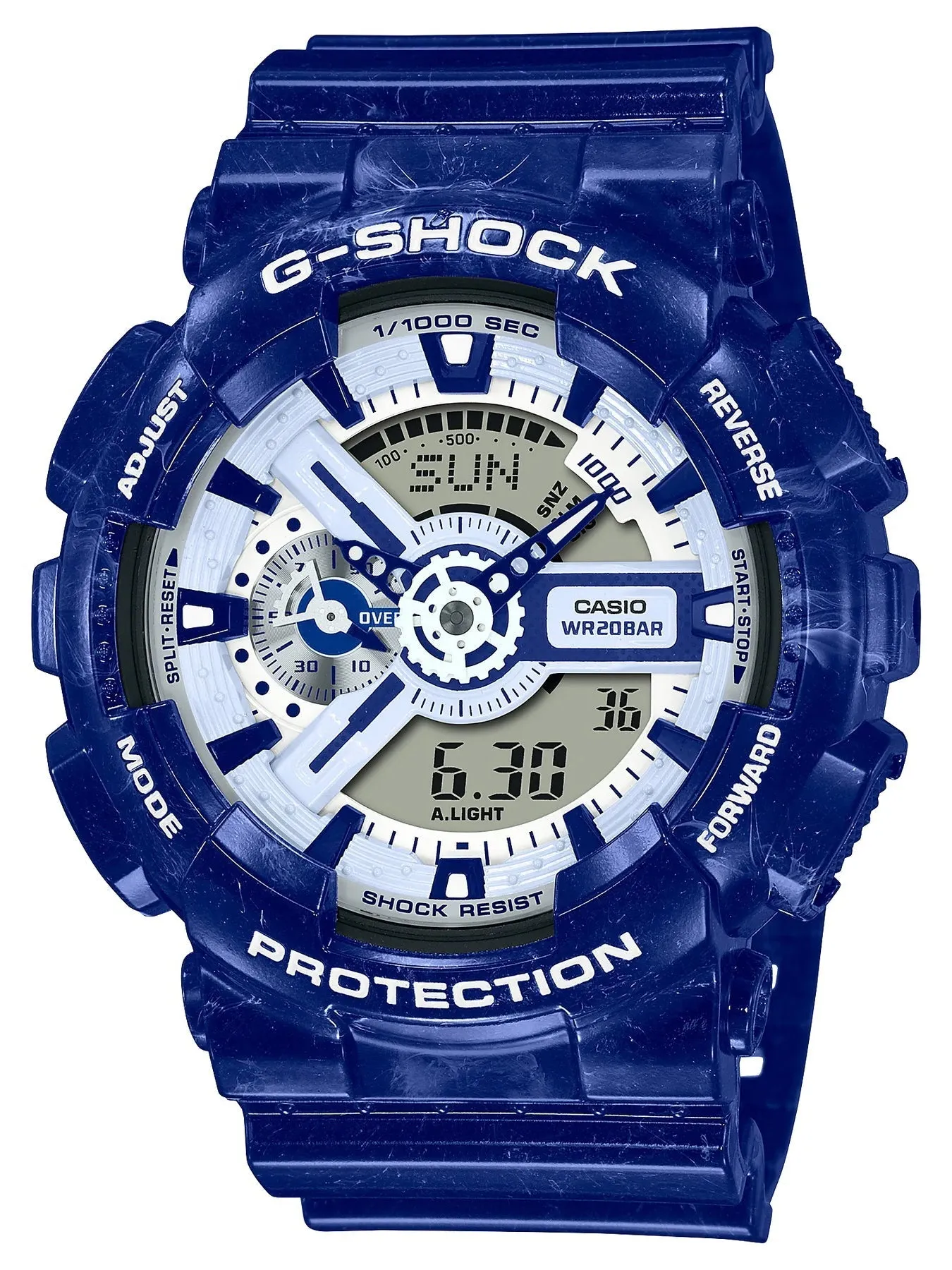 Casio G-Shock "Blue and White Pottery" Series Mens Watch GA110BWP-2A