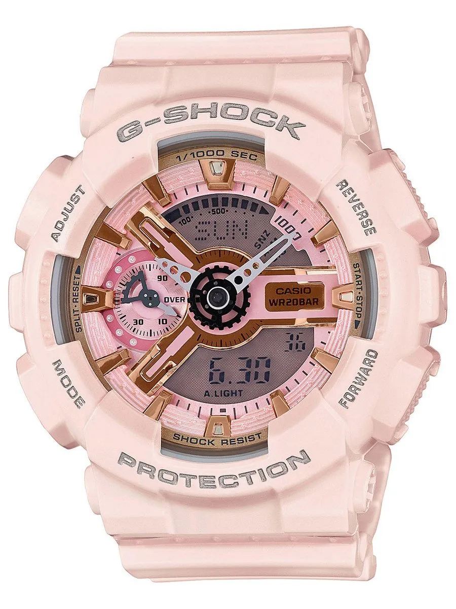Casio G-Shock S-SERIES Womens Pink Analog Digital Watch GMAS110MP-4A1