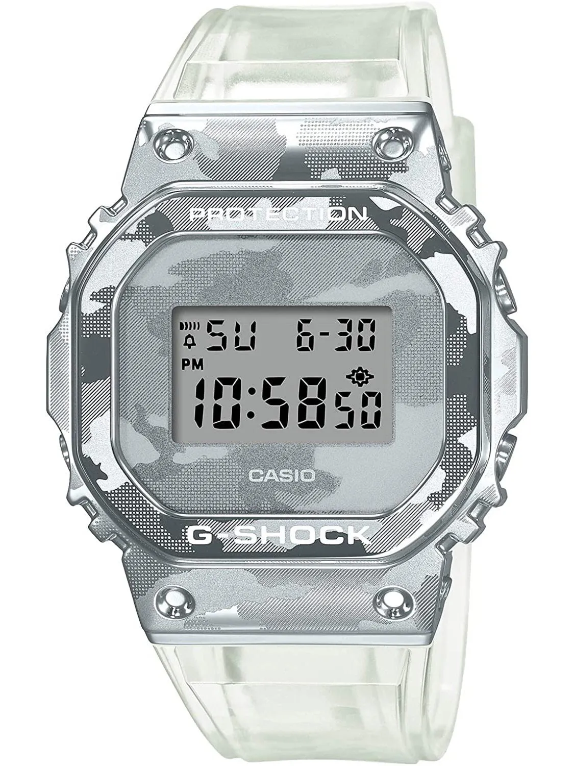 Casio G-Shock SKELETON CAMO Silver Digital Mens Watch GM5600SCM-1