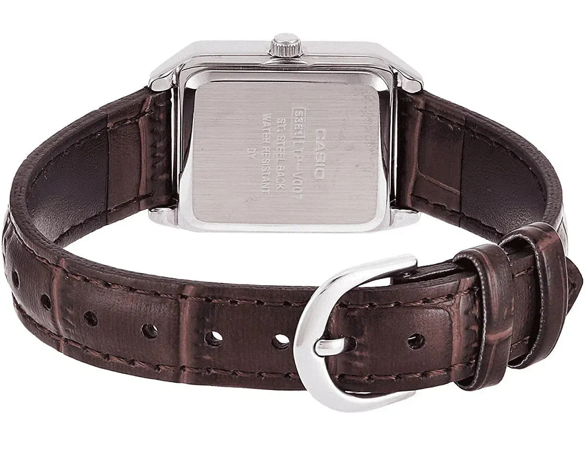 Casio LTP-V007L-7B2 Brown Leather Watch for Women