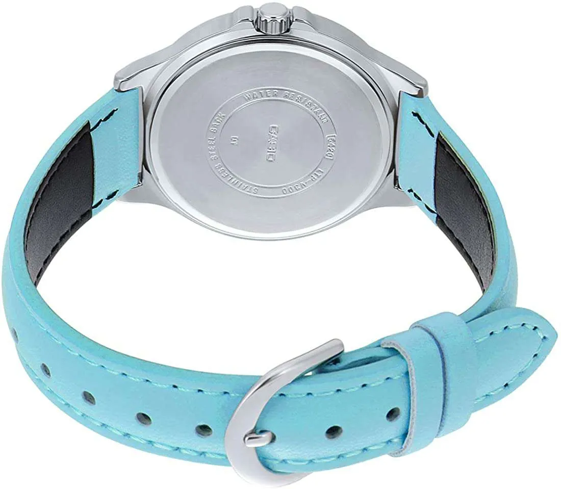 Casio LTP-V300L-2A3 Light Blue Leather Watch for Women
