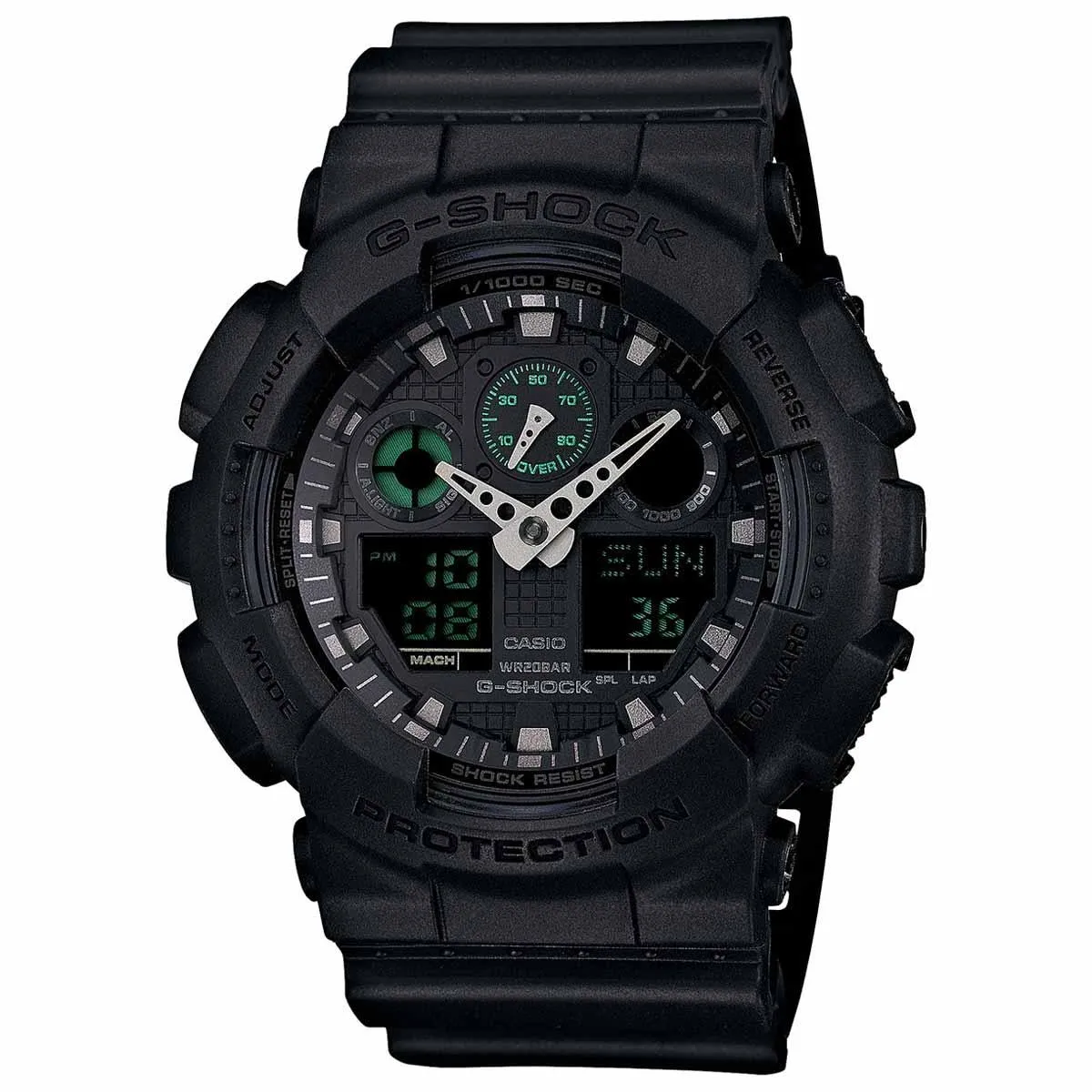 Casio Men's G-Shock Quartz Black Resin Watch | GA100MB-1A