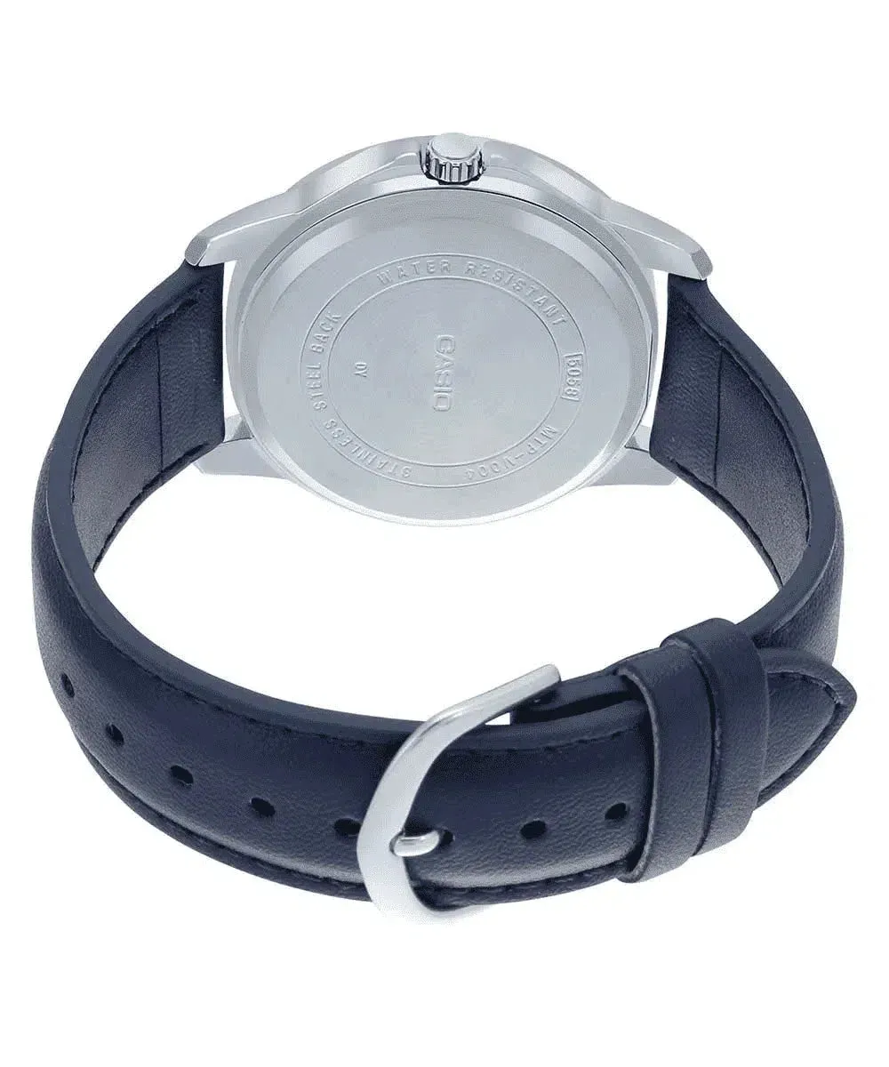Casio MTP-V004L-2B Blue Leather Watch for Men