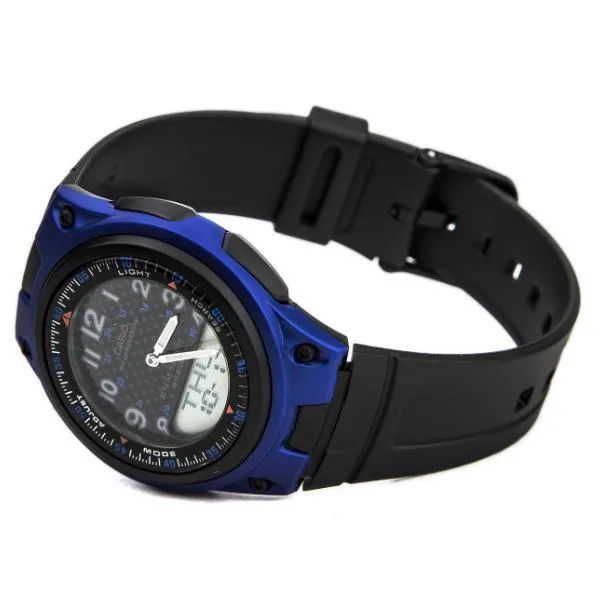 Casio Standard AW-80-2B Blue Dial/ Black Resin Strap Watch for Men