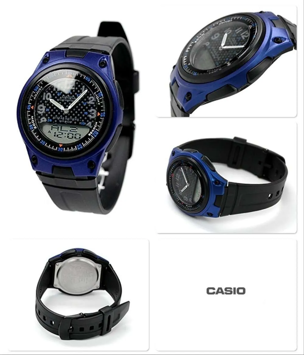 Casio Standard AW-80-2B Blue Dial/ Black Resin Strap Watch for Men