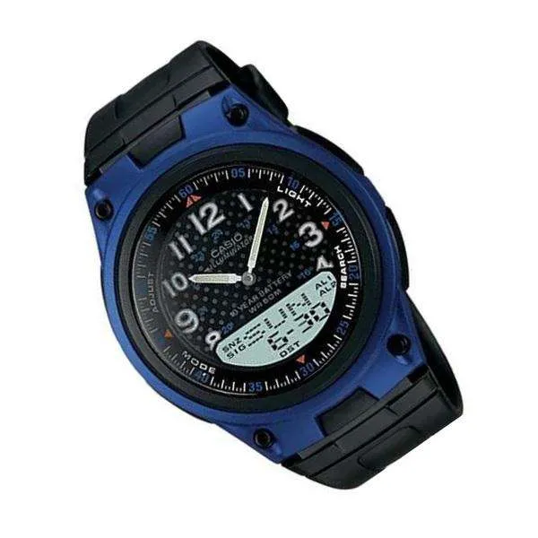 Casio Standard AW-80-2B Blue Dial/ Black Resin Strap Watch for Men