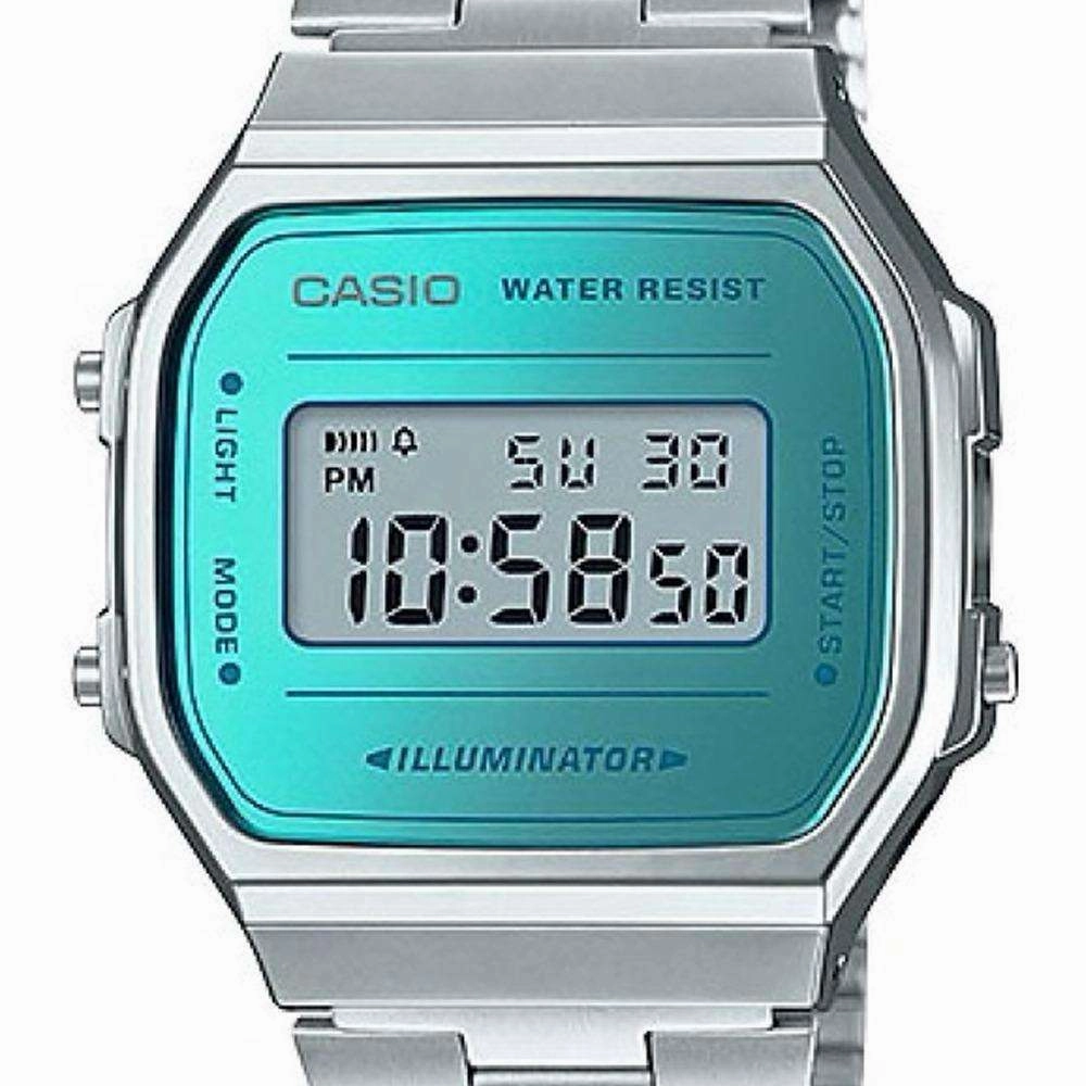 Casio A168WEM-2DF Silver Stainless Watch Unisex