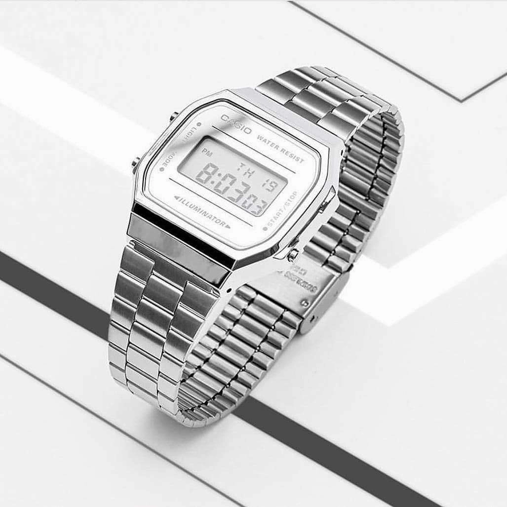 Casio A168WEM-7DF Silver Stainless Watch Unisex