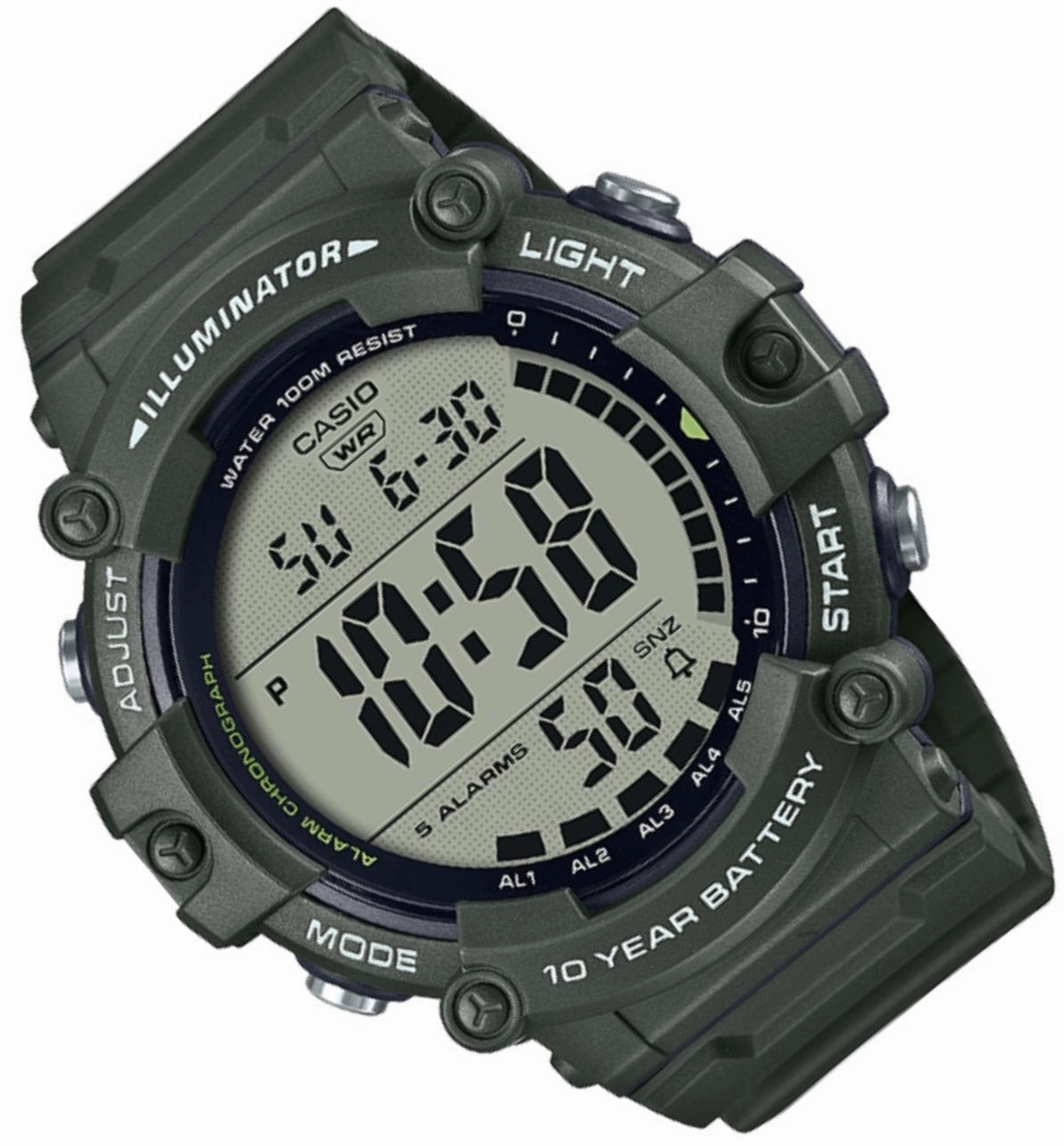 Casio AE-1500WHX-3A Army green Resin Strap Watch for Men