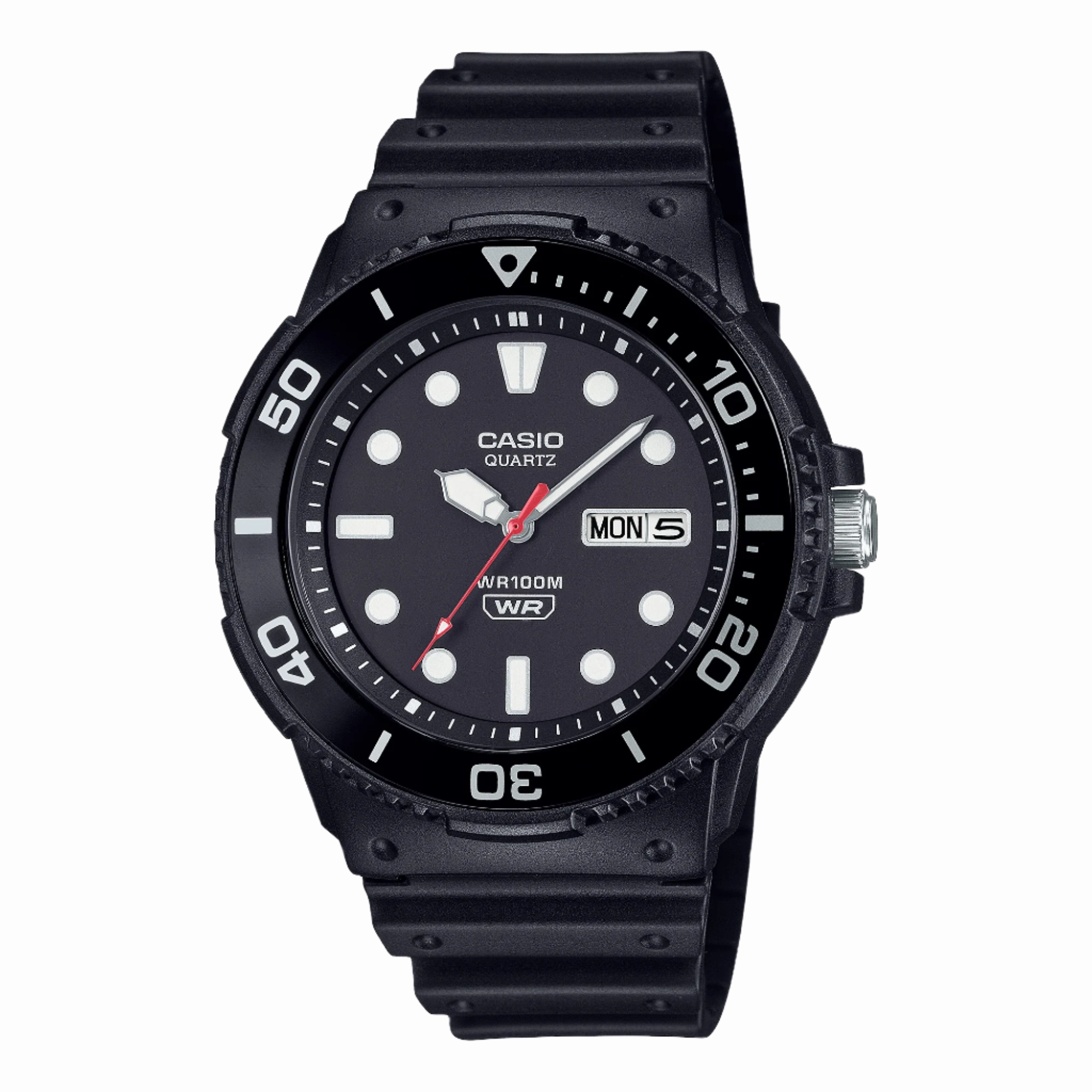 Casio Analog Black Dial Black Resin Band Watch MRW230H-1E1