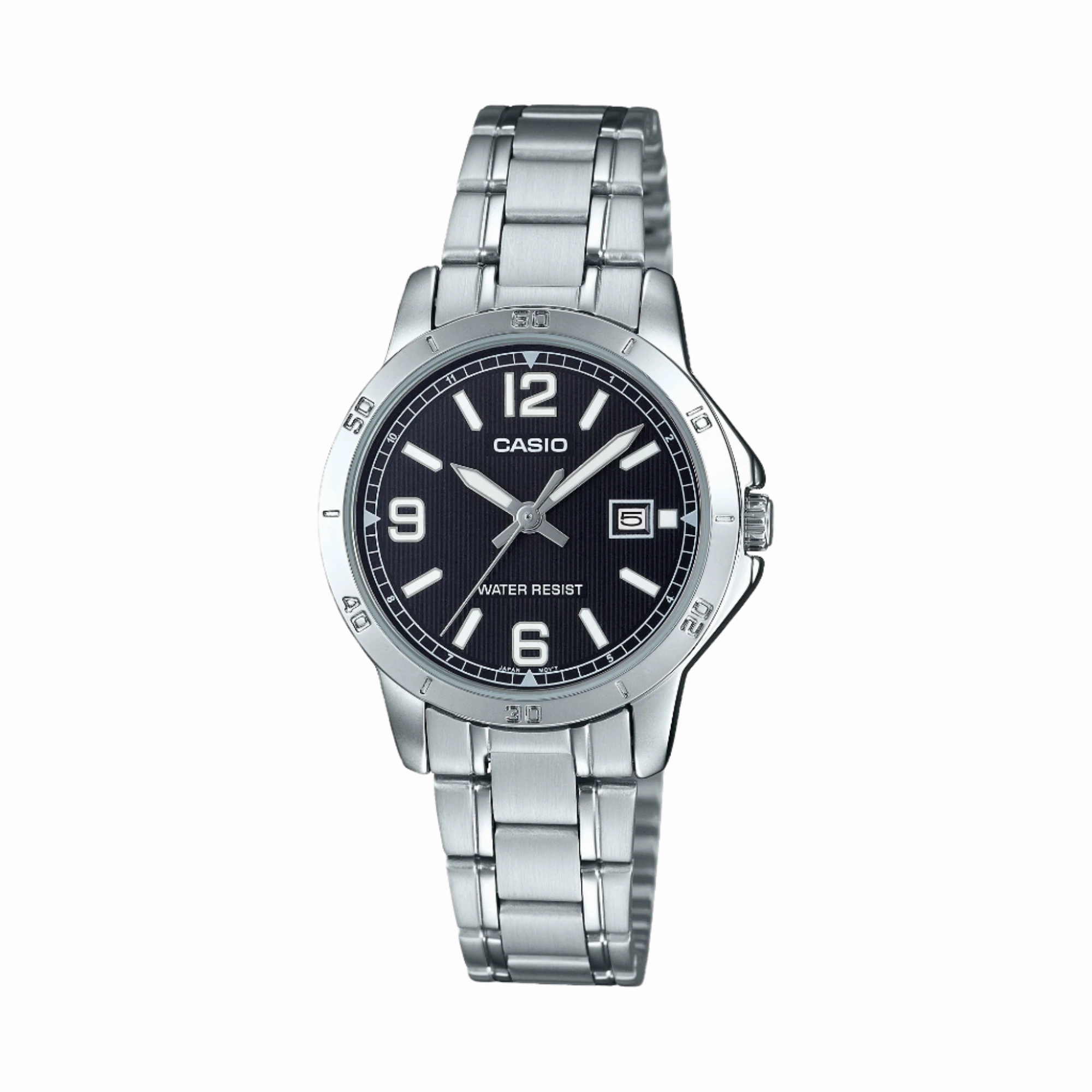 Casio Analog Black Dial Stainless Steel Watch LTPV004D-1B2