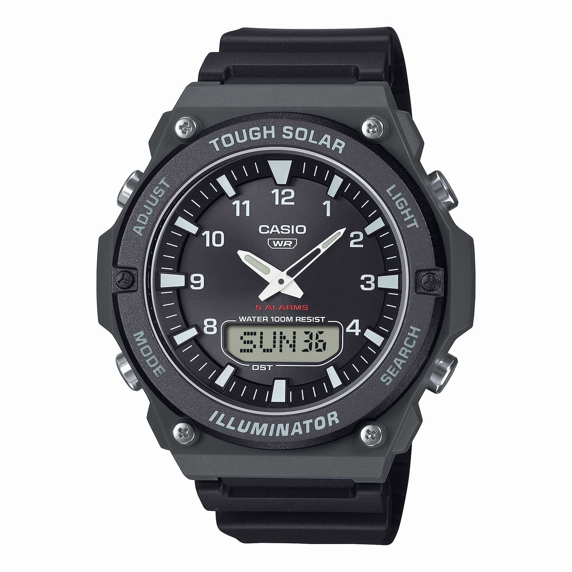 Casio Analog-Digital Tough Solar Black Resin Band Watch AQS820W-1A AQ-S820W-1A