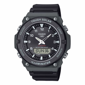 Casio Analog-Digital Tough Solar Black Resin Band Watch AQS820W-1A AQ-S820W-1A