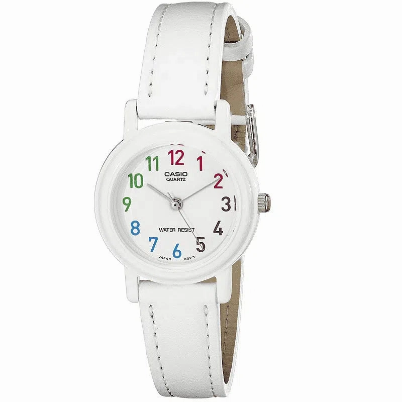 Casio Analog LQ-139L-7B White Leather Strap Women's Watch