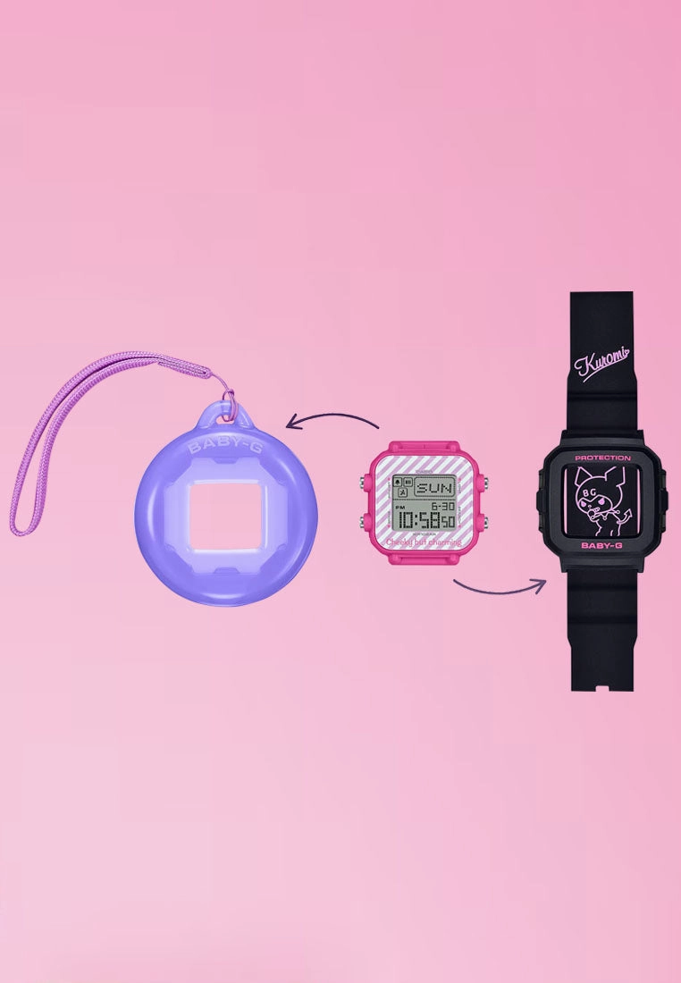 Casio Baby-g PLUS BGD-10KKM-1DR Kuromi Digital Rubber Band Watch For Women