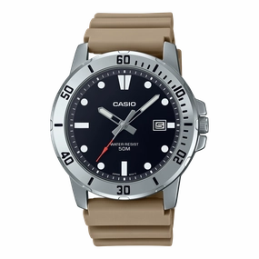Casio Beige Resin Band Watch MTPVD01-5E