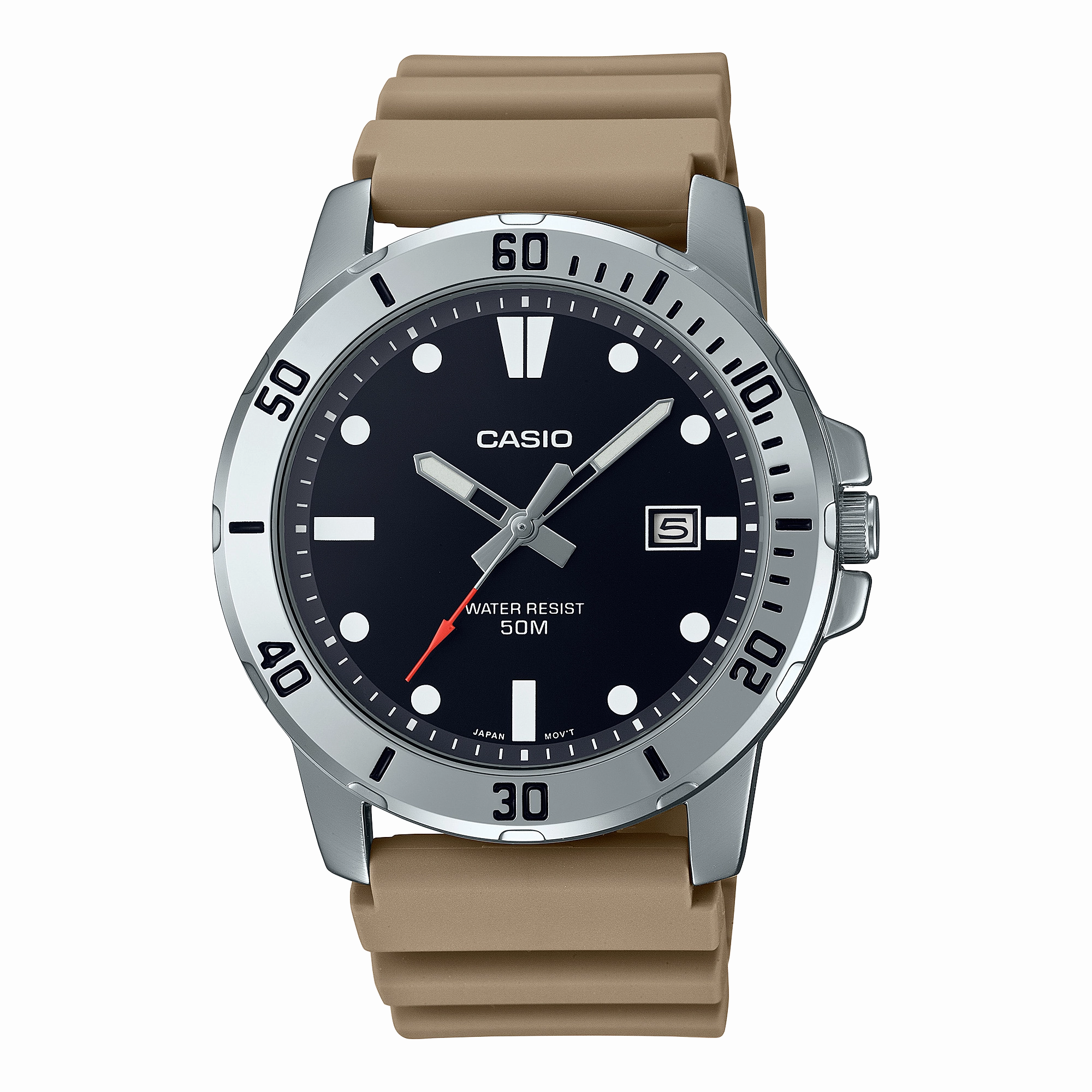 Casio Beige Resin Band Watch MTPVD01-5E