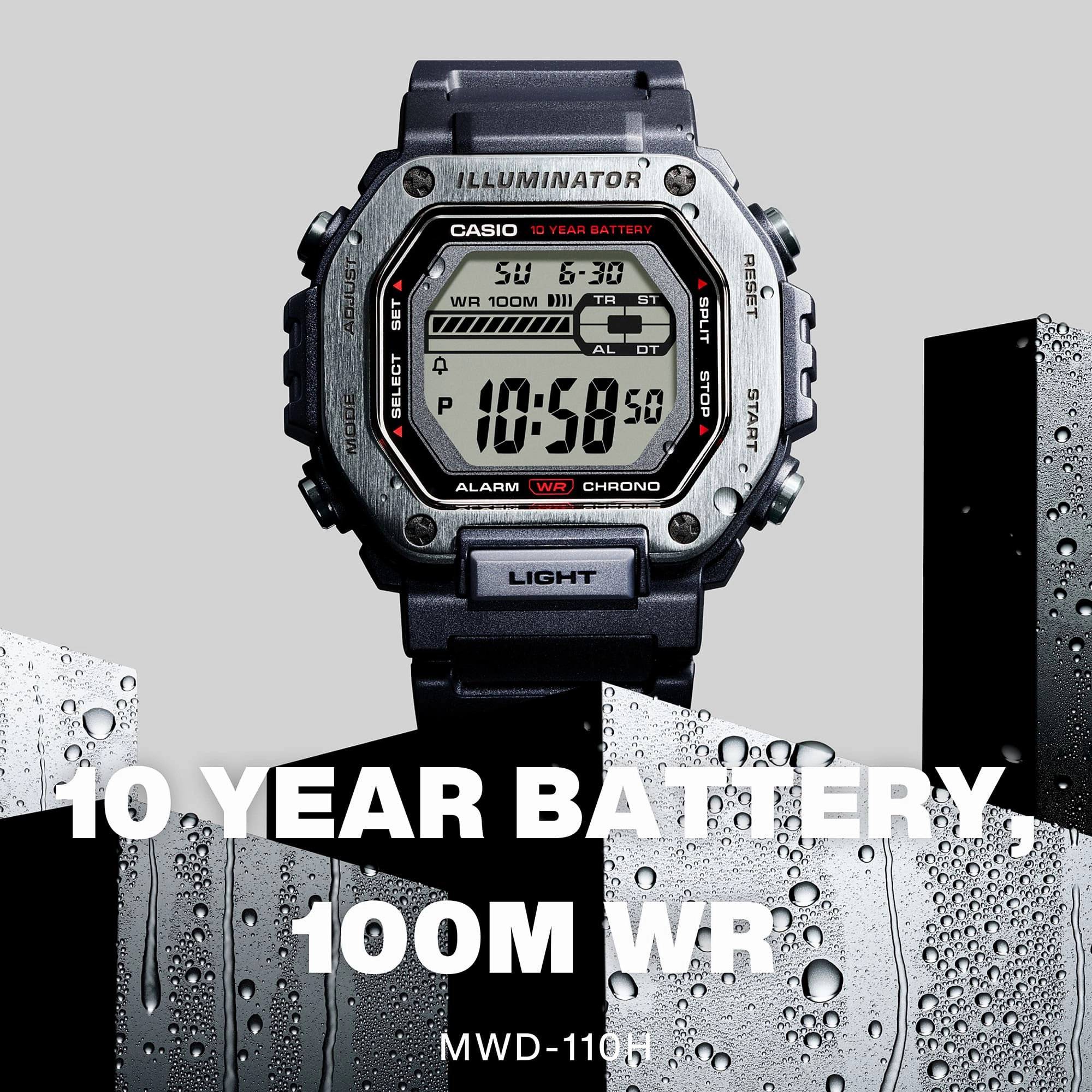 Casio Black Resin Band Watch MWD110H-1A
