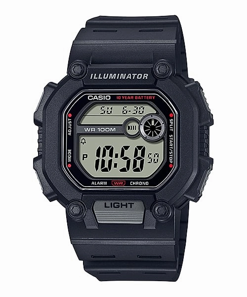 Casio Digital Grey Dial Black Resin Band Watch W737H-1A