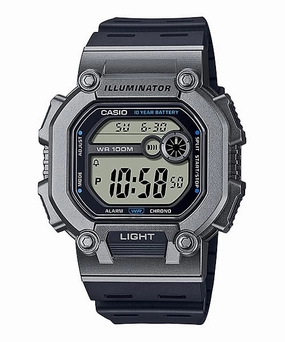 Casio Digital Illuminator Grey Dial Black Resin Band Watch W737H-1A2