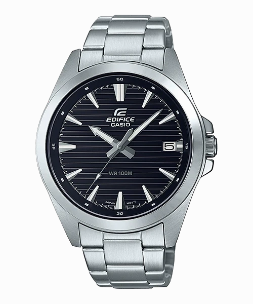 Casio Edifice 3 Hands Analog Black Dial EFV140D-1A