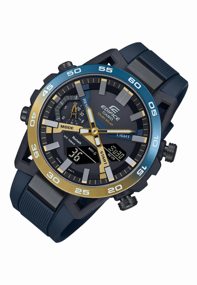 Casio Edifice ECB-2000NP-1A Digital Analog Rubber Strap Solar Watch For Men
