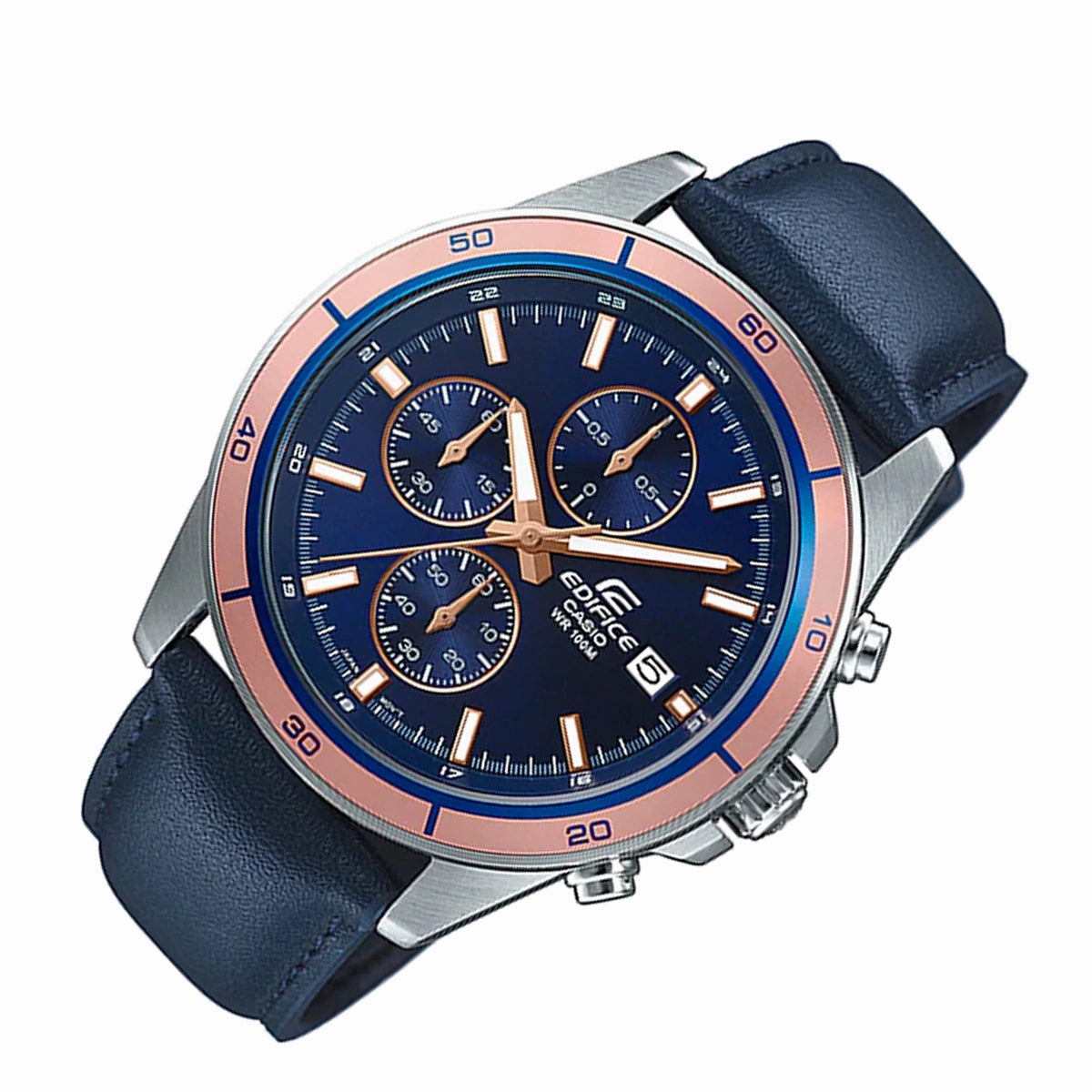 Casio Edifice EFR-526L-2A Chronograph Leather Strap Watch For Men