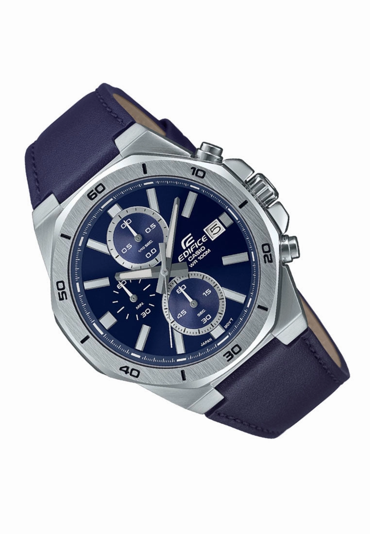 Casio Edifice EFV-640L-2A Chronograph Leather Strap Watch For Men