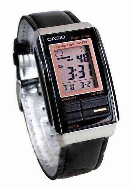 Casio Futurist LA-201WBL-1A Black Leather Strap for Women