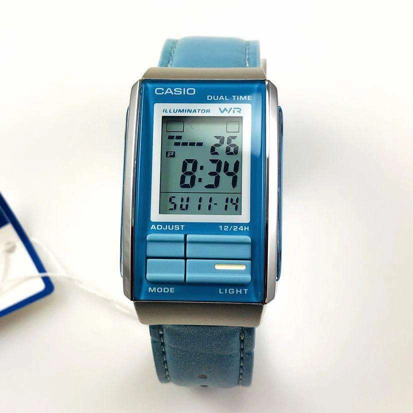 Casio Futurist LA-201WBL-2A Blue Leather Strap Watch for Women