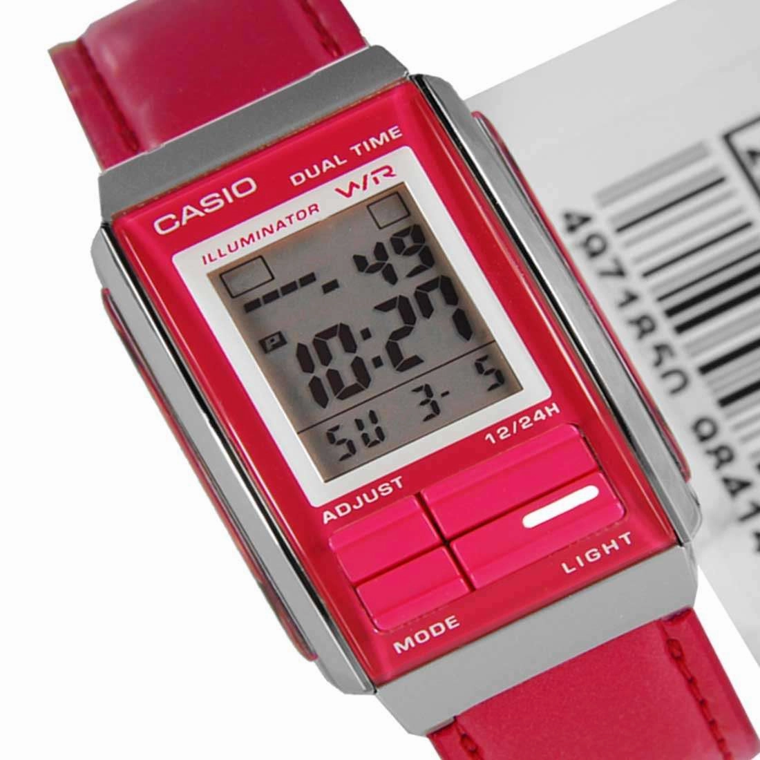 Casio Futurist LA-201WBL-4A Pink Leather Strap for Women