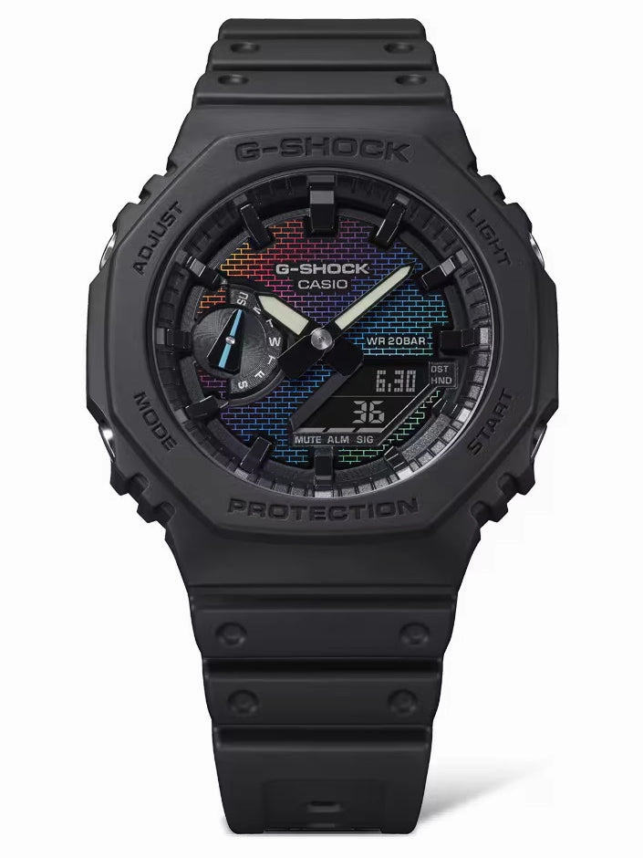 Casio G-SHOCK Ana/Digi RAINBOW BRICK Mens Watch GA2100RW-1A