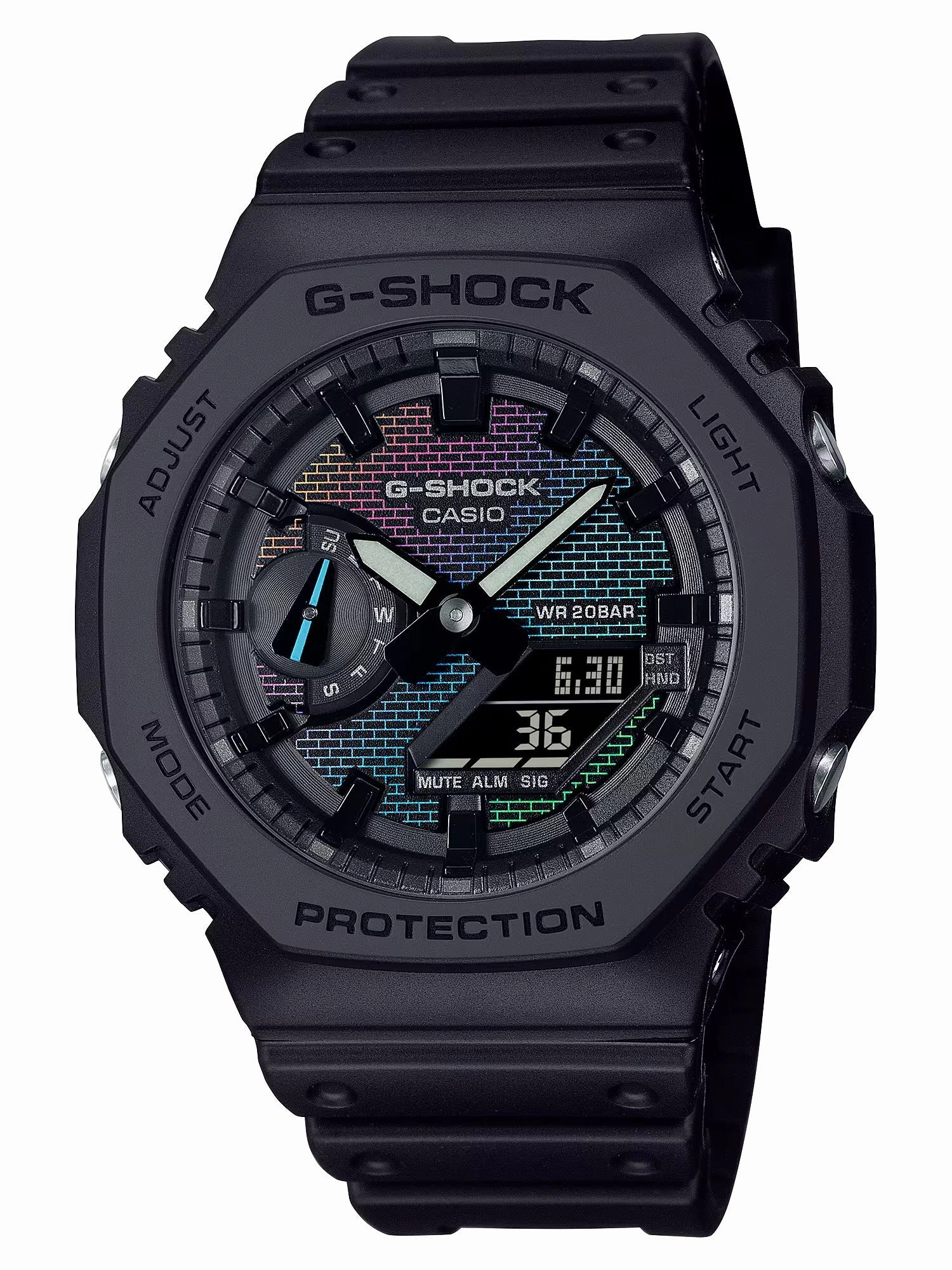 Casio G-SHOCK Ana/Digi RAINBOW BRICK Mens Watch GA2100RW-1A
