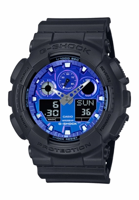 Casio G-shock GA-100FL-1A Digital Analog Rubber Strap Watch for Men