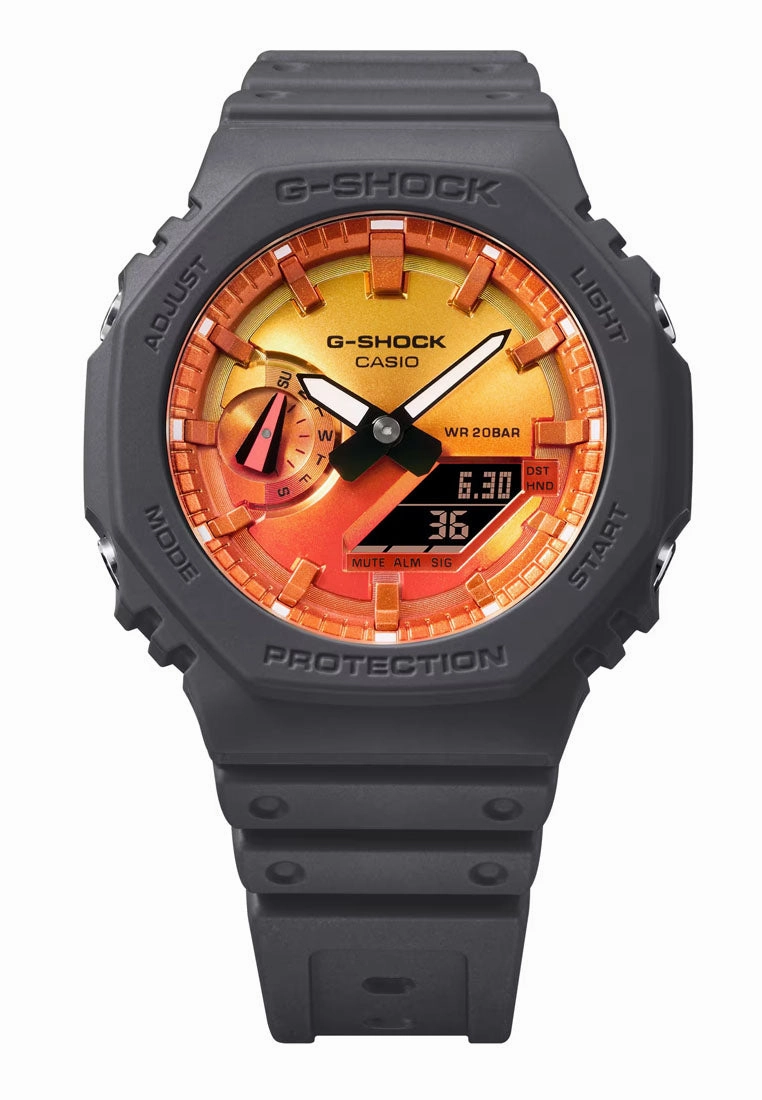 Casio G-shock GA-2100FL-8A Digital Analog Rubber Strap Watch for Men