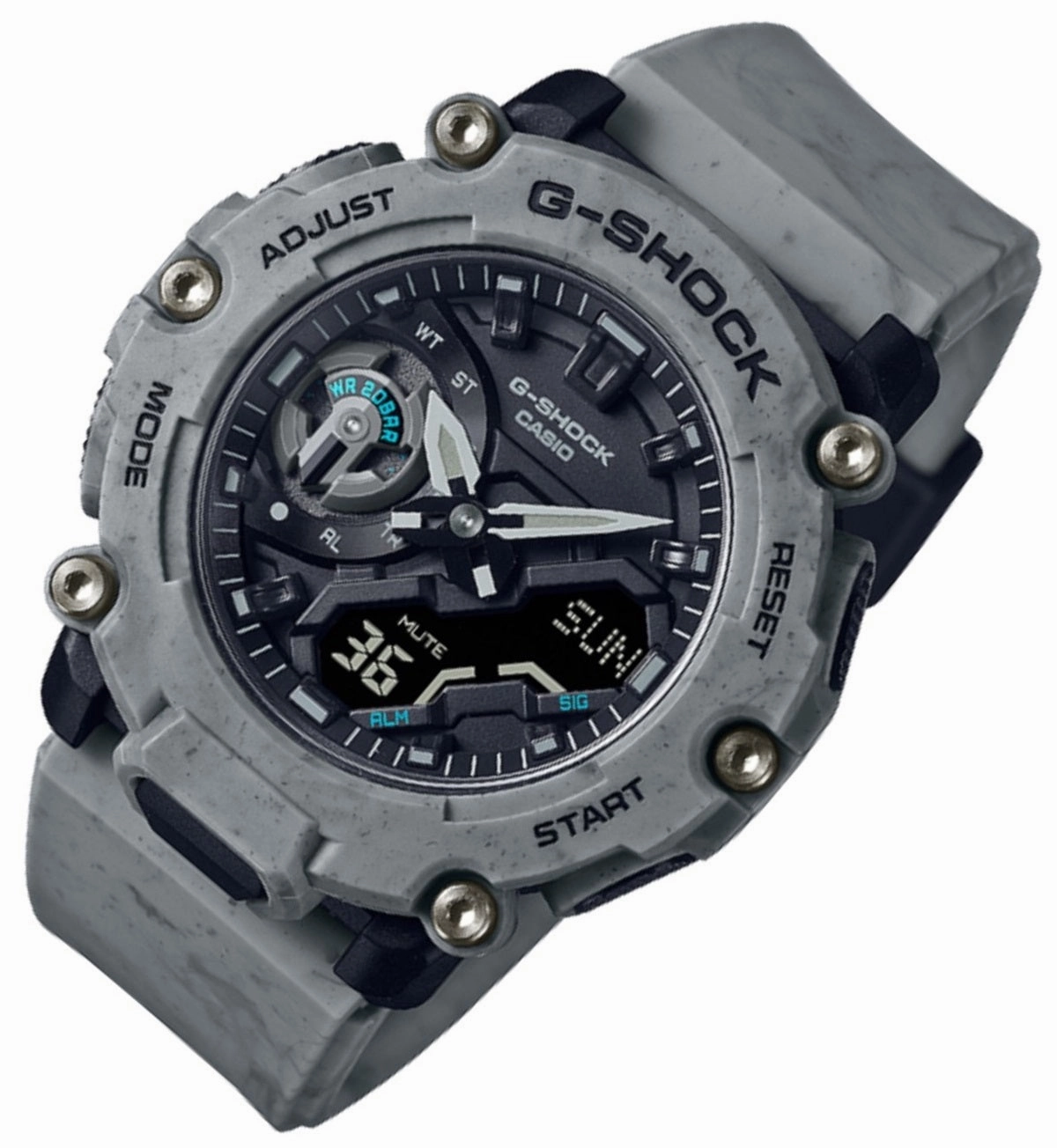 Casio G-shock GA-2200SL-8A Digital Analog Rubber Strap Watch For Men