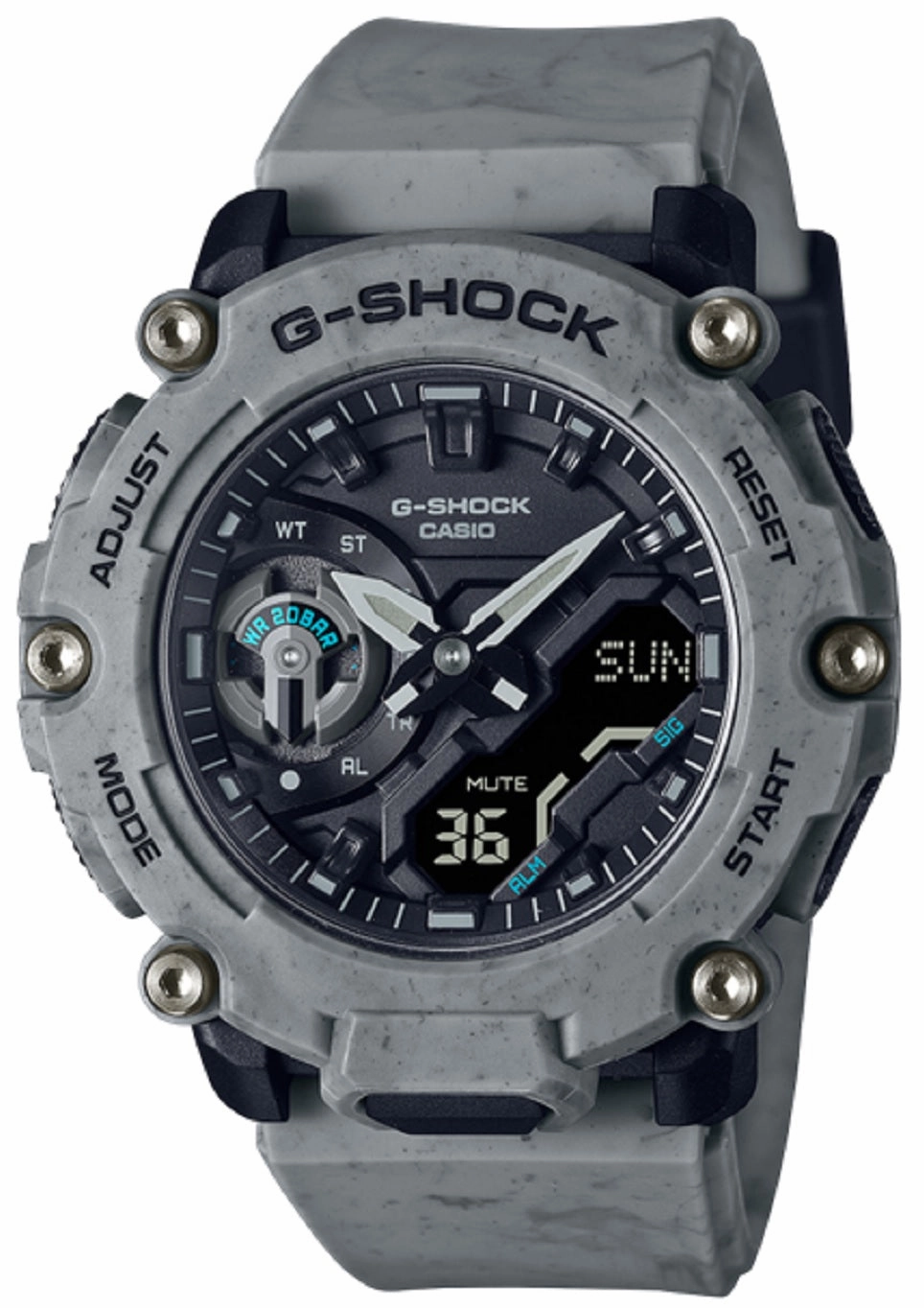 Casio G-shock GA-2200SL-8A Digital Analog Rubber Strap Watch For Men