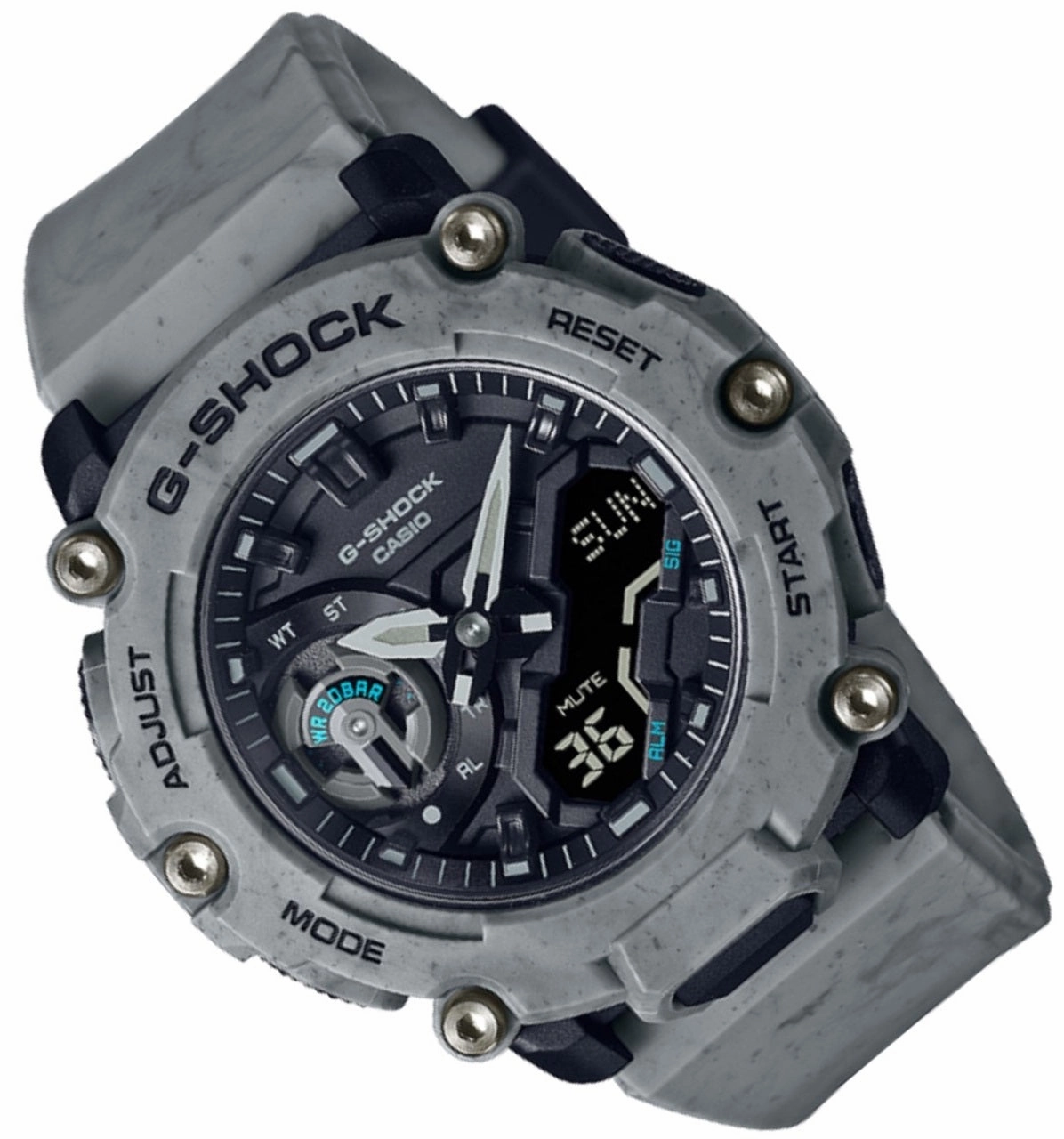 Casio G-shock GA-2200SL-8A Digital Analog Rubber Strap Watch For Men