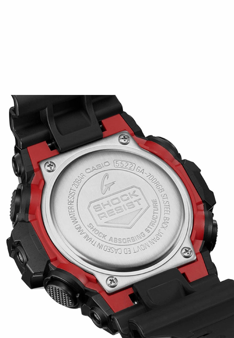 Casio G-shock GA-700RGB-1A Digital Analog Rubber Strap Watch For Men