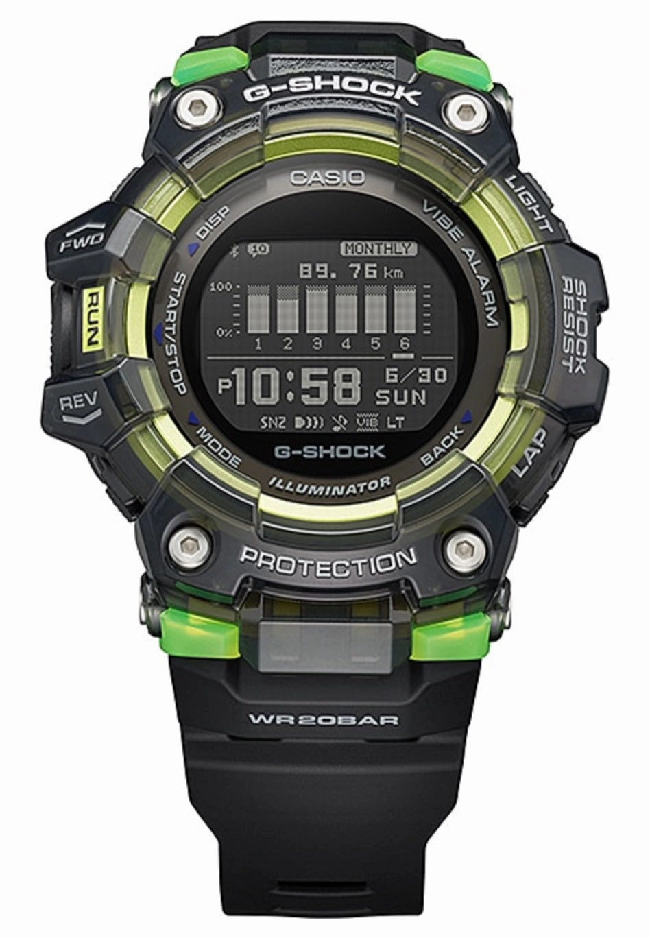 Casio G-shock GBD-100SM-1DR Bluetooth Digital Rubber Strap Watch For Men