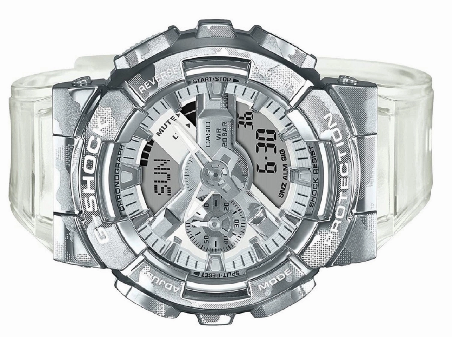 Casio G-shock GM-110SCM-1A Digital Analog Rubber Strap Watch