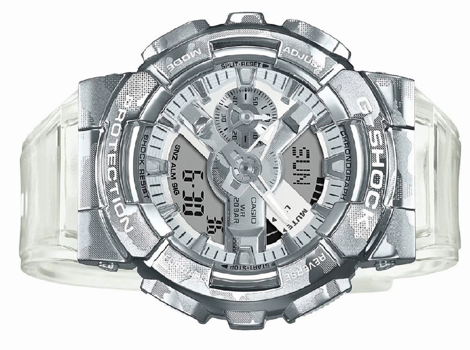 Casio G-shock GM-110SCM-1A Digital Analog Rubber Strap Watch