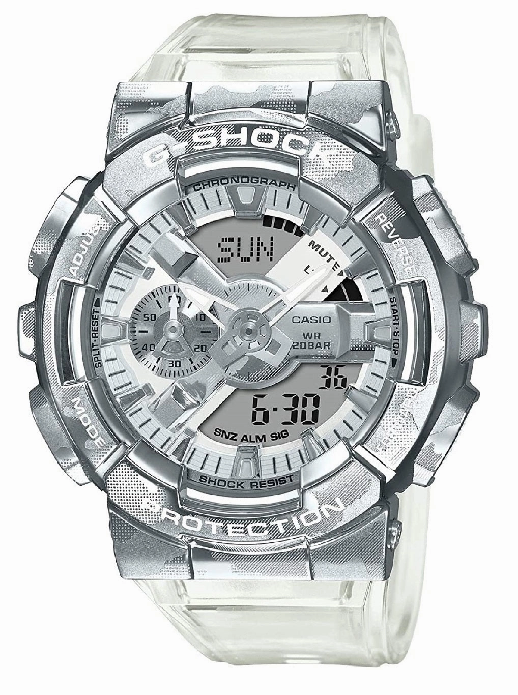 Casio G-shock GM-110SCM-1A Digital Analog Rubber Strap Watch