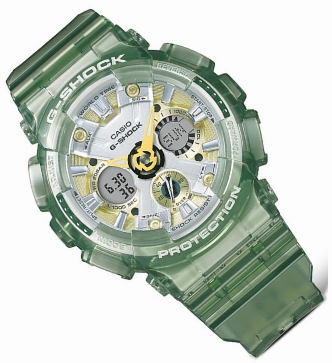 Casio G-shock GMA-S120GS-3A Digital Analog Rubber Strap Watch